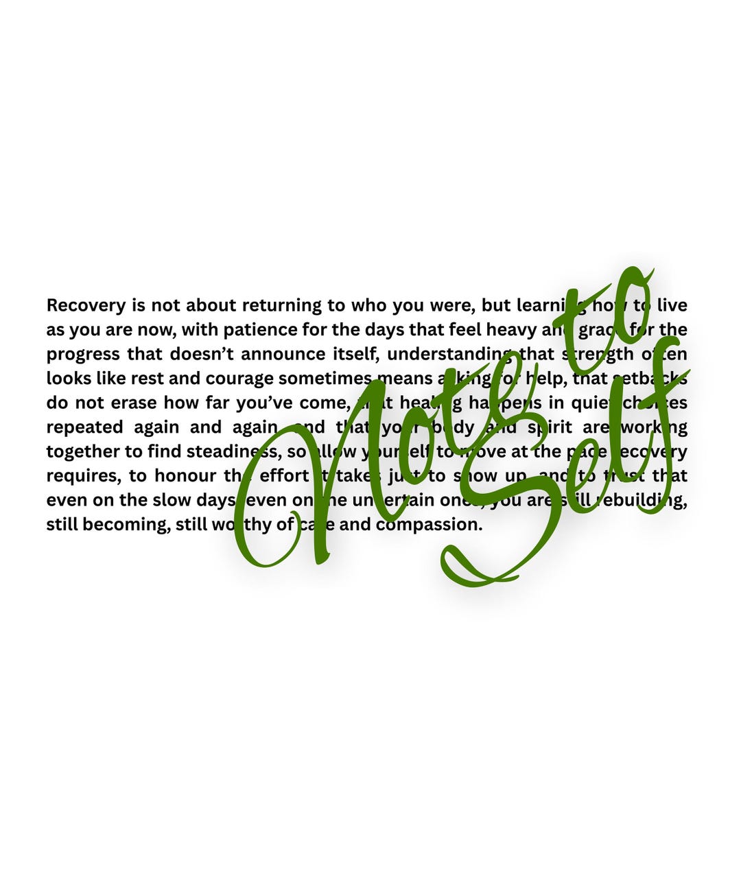 Note to Self Recovery PNG | Healing & Recovery Affirmation Quote ...