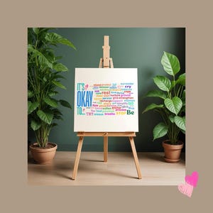 Il n'y a rien de mal à… Nuage de mots sur la santé mentale | Mois du bien-être mental PNG en téléchargement numérique | Encourager la conception d'affirmations pour les chemises et les travaux manuels