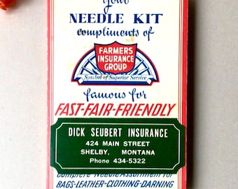 Vintage nålbok, vintage synålar, retro sömnadskit, vintage reklam, småsaker, sömnadsidéer, sömnadsverktyg, gammal sömnad