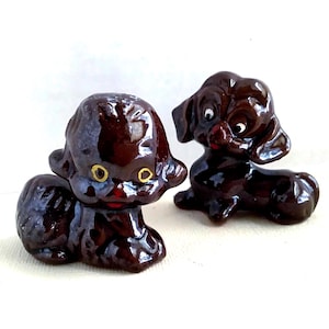 Miniature Dog Figurines, Vintage Ceramic Dog, Dachshund Collectible Dog Statues, 1950s Japan, Cute Dog Statues, Mini Dog for Dog Lover Gift