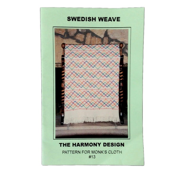 Swedish Weave Pattern for Afghan Blanket, Monk’s Cloth Weaving, Harmony Pattern, Log Cabin Quilt, Weaving Instruction For Blanket