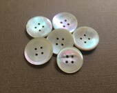 6 Natural Shell Buttons Vintage MOP Buttons For Sewing Coat Buttons Knitting Buttons Crochet White Buttons For Jackets Buttons For Crafts