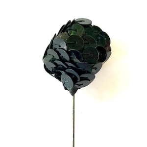 Art Deco Pin For Women, Handmade Black Stick Pin for Hats, Antique Shawl Pin With Black Sequins, Vintage Lapel Pins For Women