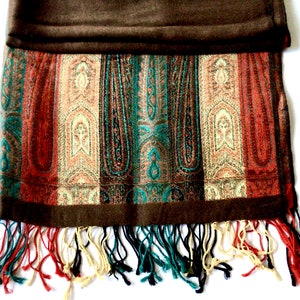Écharpe en cachemire et soie, châle en pashmina, écharpe châle vintage des années 70 pour femme, étole châle chaude, écharpe d&#39;hiver, écharpes bohèmes chaudes