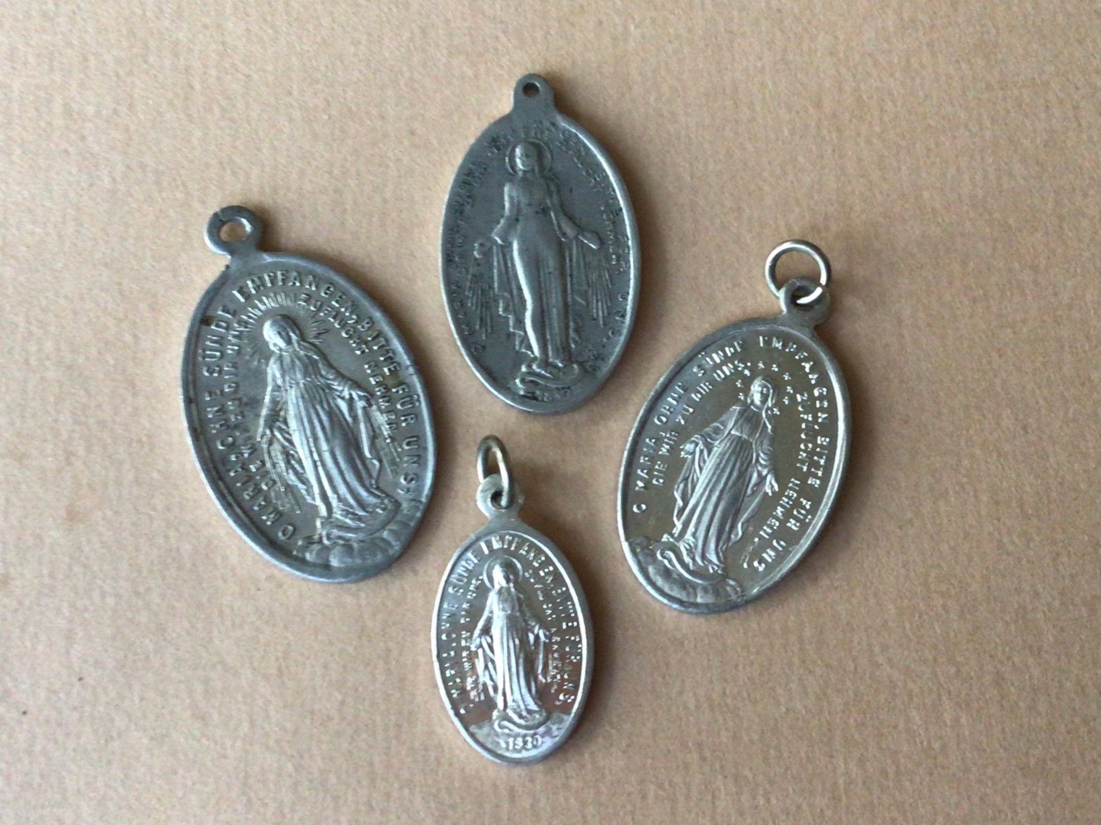 4 Mother Mary Amulets Vintage Religious Charms From Europe Etsy