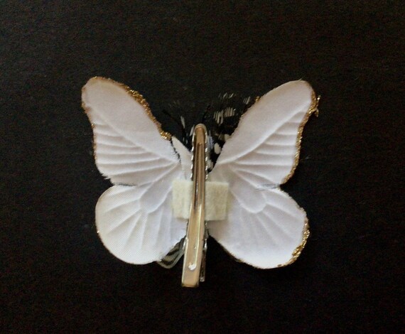 Butterfly Hair Clip, Small 1970s French Hair Slid… - image 4