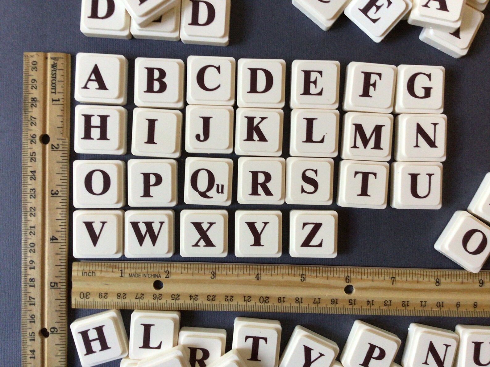 64 Alphabet Tiles Scrabble Letter Tiles Stackable Game Etsy