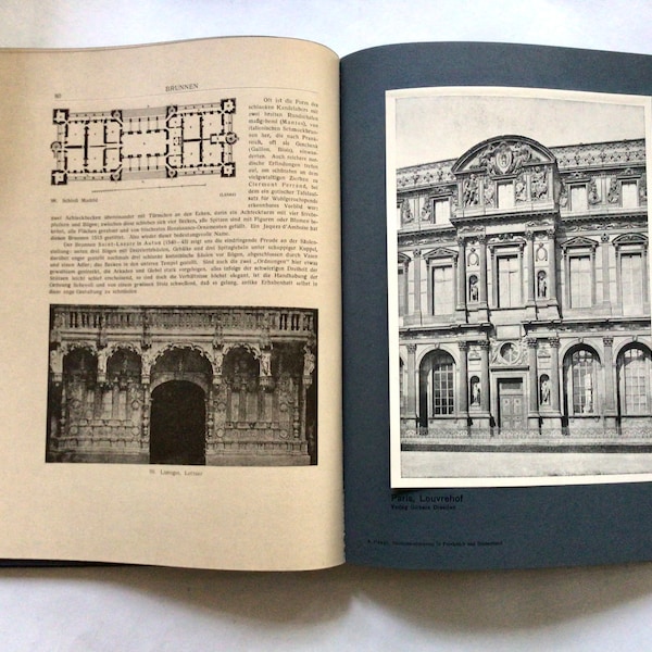 Architecture “Baukunst der Renaissance in Frankreich und Deutschland Handbuch der Kunstwissenschaft” Part 1 & 2, Photo Engravings Dr. Haupt