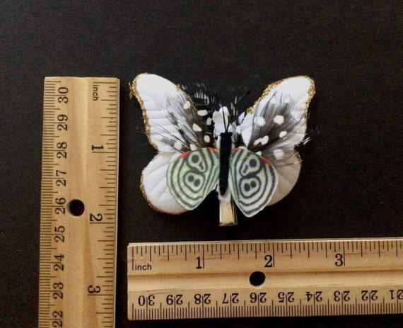 Butterfly Hair Clip, Small 1970s French Hair Slid… - image 5