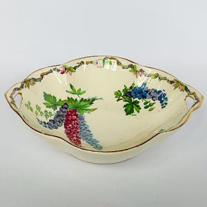 Vintage Royal Winton Delphiniums Dish: Hand-Painted Candy Bowl, 1930s Serving Plate 画像 2