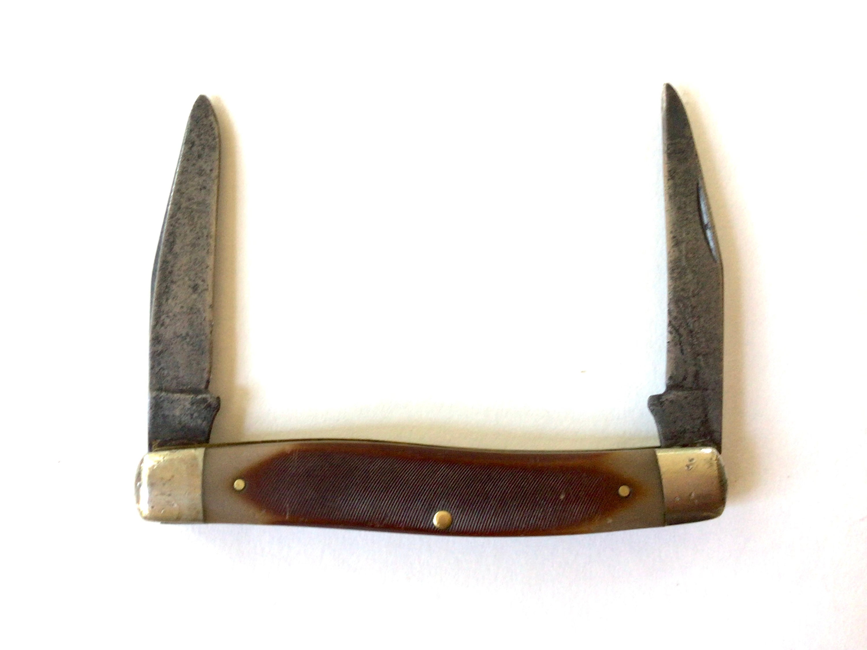 Schrade Old Timer 770T Improved Muskrat Pocket Knife, Vintage 1970s 2 Blade Turkish Clip Knife