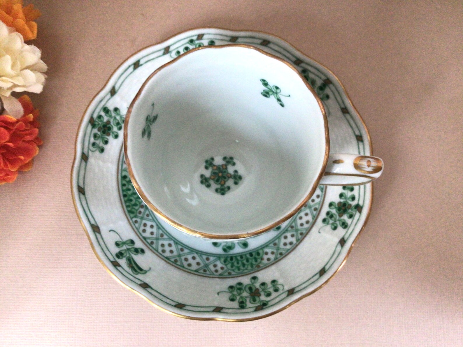 Herend Waldstein Green Demi Tasse Herend Cup & Saucer Rare Etsy