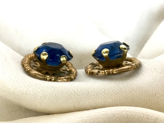Button Earrings With Rhinestone, Vintage Statemen… - image 3