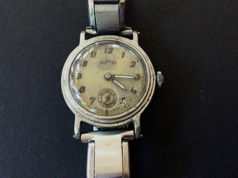 Vintage Roamer Watch 15 Jewels, 1940s Watch, Working Condition, Brevet, Manual Wind Vintage Swiss Wrist Watch Signed image 5