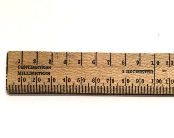 Vintage Wooden Ruler, Westcott Made in USA, Two Sided Wood Ruler ...
