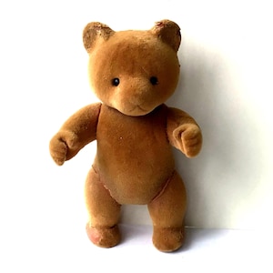 Small Antique Teddybear from Germany, Very Cute Small Teddy With Firm Body, Glass Eyes 4.5” Small Bear Collectible, Bear Lover Gift Old Bear