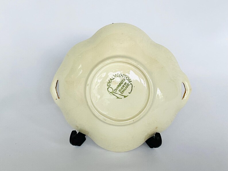 Vintage Royal Winton Delphiniums Dish: Hand-Painted Candy Bowl, 1930s Serving Plate 画像 3