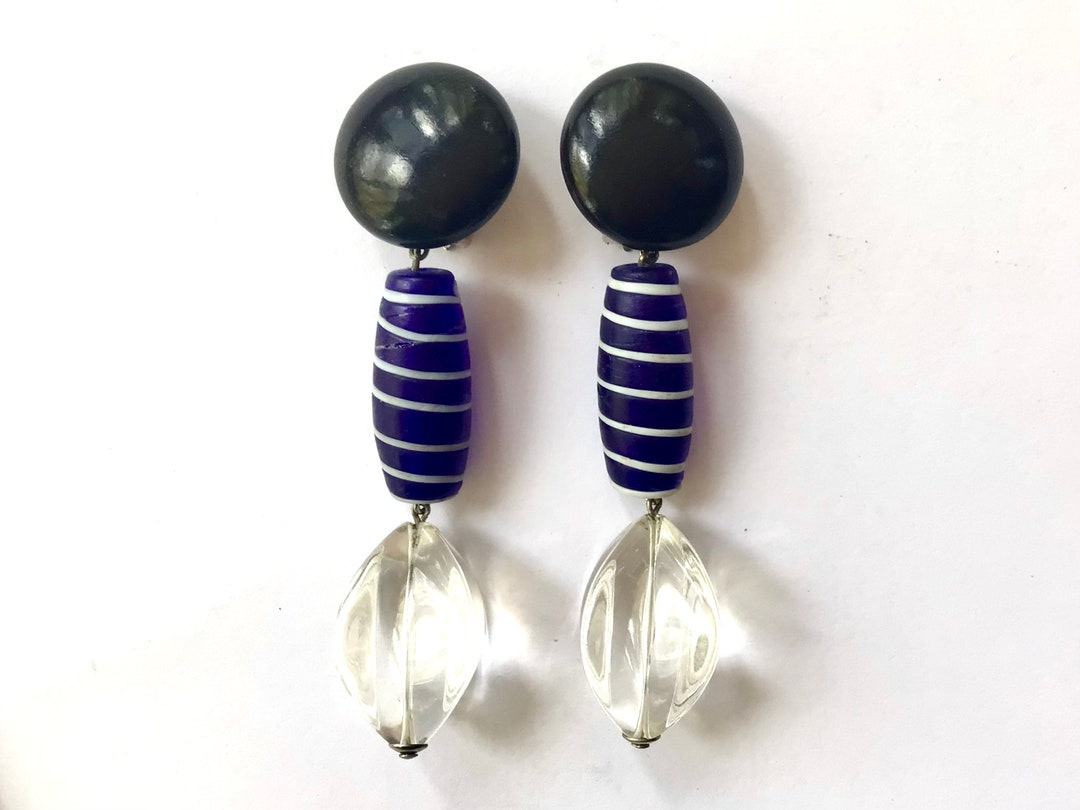 JUKOTA Retro Neon Ohrringe 2 Paar - 80er/90er Jahre Acryl Hängeohrringe Mit Kassetten-Design