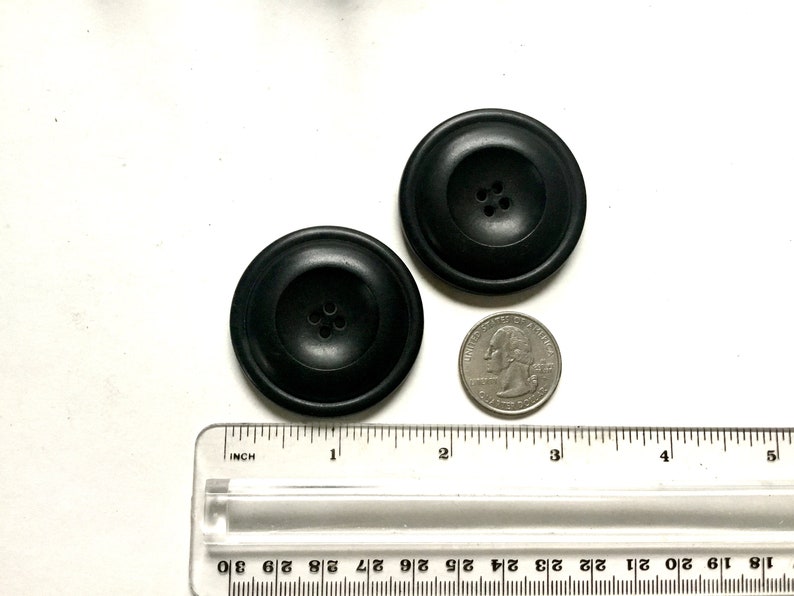 Large Buttons for Coats Black Wood Buttons 44.5mm Vintage Etsy