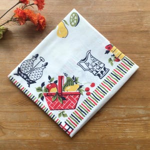Vintage Startex Tea Towel Fruit Pattern, X-Large Retro Kitchen Towel, 1960s Wonder-Dri Farmhouse Kitchen, Rustic Kitchen Decor Mid Century