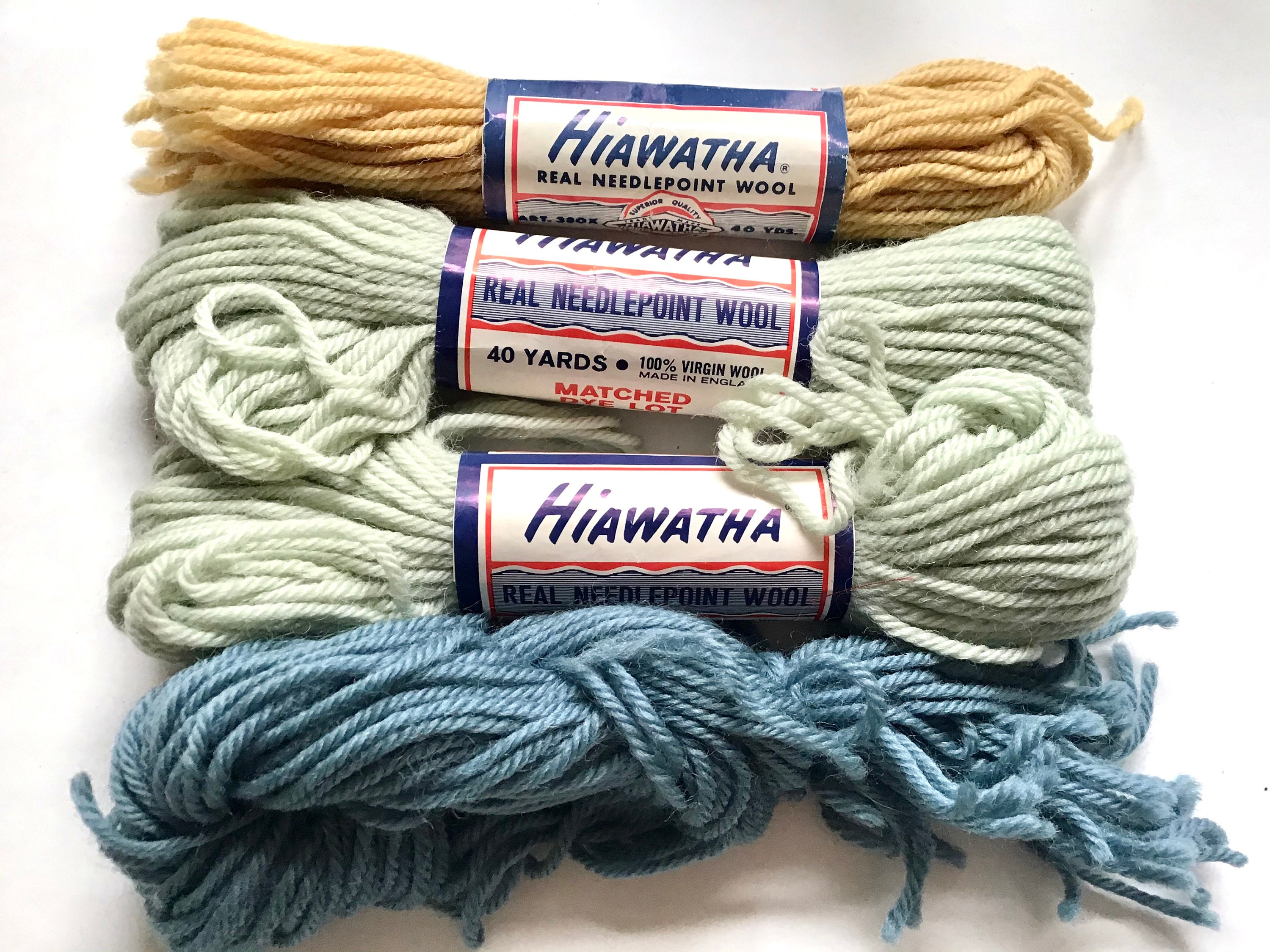 4 Hiawatha Needlepoint Yarn Lot 100% Virgin Wool Made in | Etsy