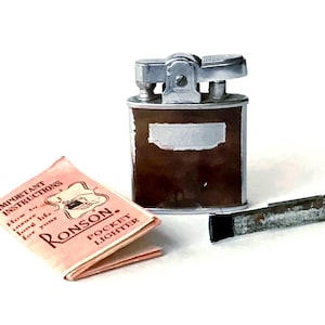 Vintage Ronson Standard Cigarette Lighter, Mid-Century Vintage Tobacciana Cigar Lighter Vintage Pocket Lighter SOLD As Is