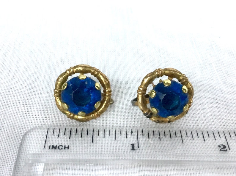 1940s Antique Gold Button Earrings Rhinestone Statement Earrings Vintage Bridal Earrings Gold Earrings Gift For Mom Earrings For Wedding