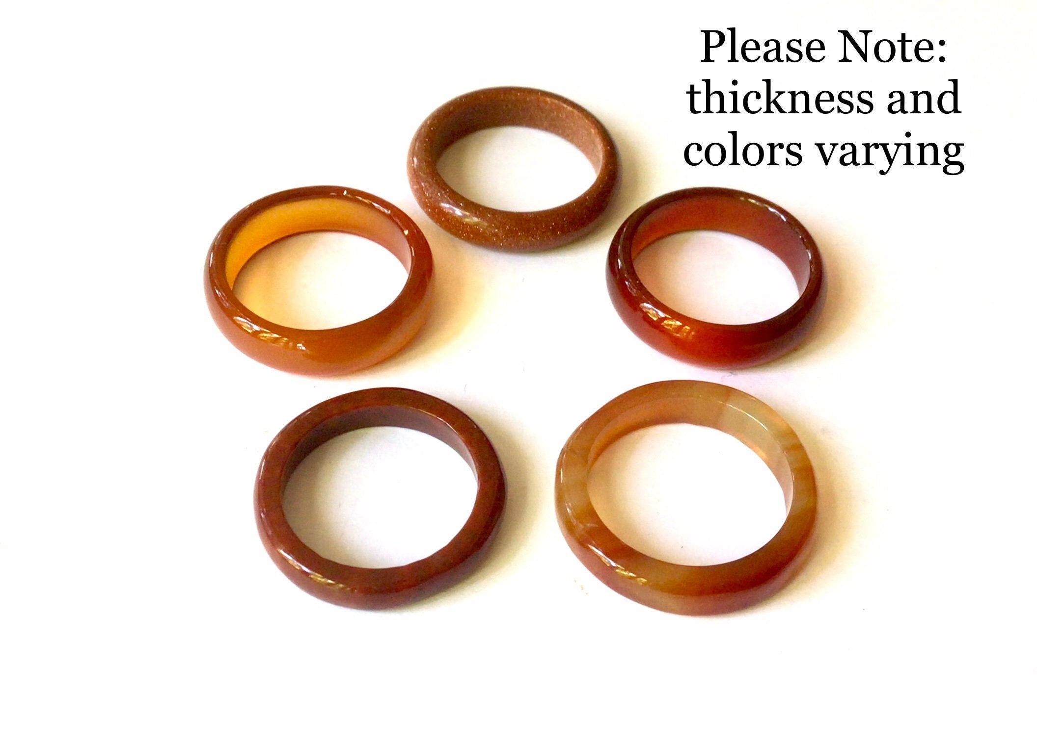 5 Glass Rings Wearable Glass Rings for Jewelry 13/16 Amber Etsy