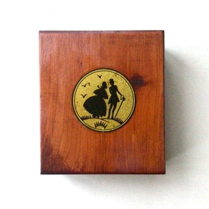 Antique Wood Box, Small Trinket Box From Europe, Vintage Sewing Box, Art Deco Jewelry Box,  Vanity Box, Small Keepsake Box, Gift For Her