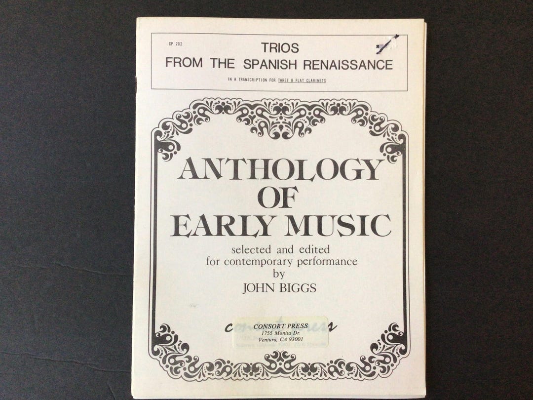 Vintage Clarinet Sheet Music: Spanish Renaissance Trios, Anthology of ...