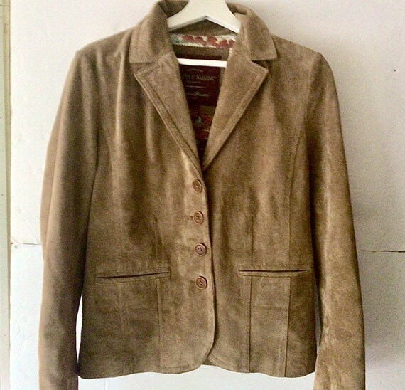 Vintage Eddie Bauer Suede Jacket S, Washable Vint… - image 2