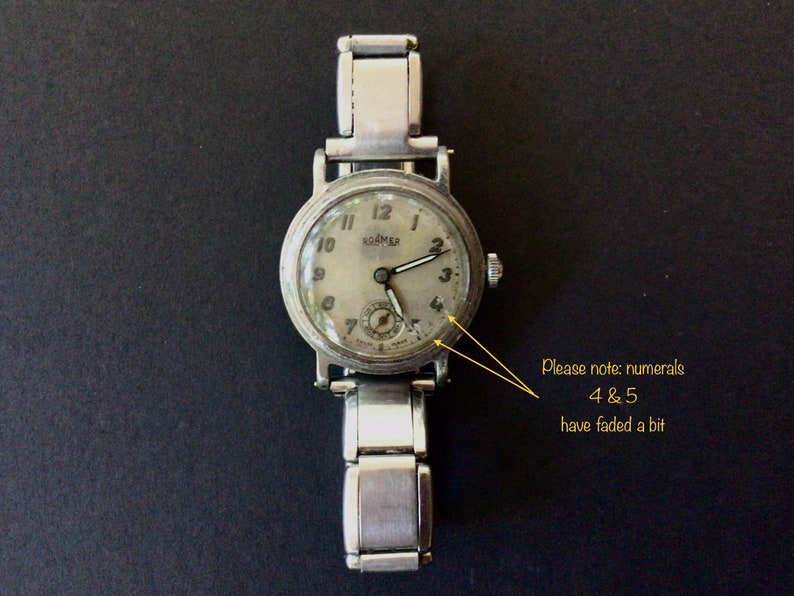Vintage Roamer Watch 15 Jewels, 1940s Watch, Working Condition, Brevet, Manual Wind Vintage Swiss Wrist Watch Signed image 6