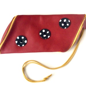 1980s Leather Clutch Handbag, Small Vintage Purse Leather Purse, Made In Europe, Unique Bag, Eclectic Handbag, Vintage Purse For Women,