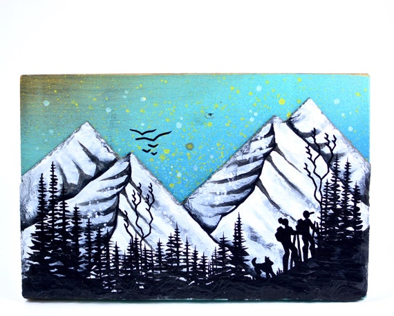 3d Mountain Art Hiking With The Dog Basin Reclaimed Etsy