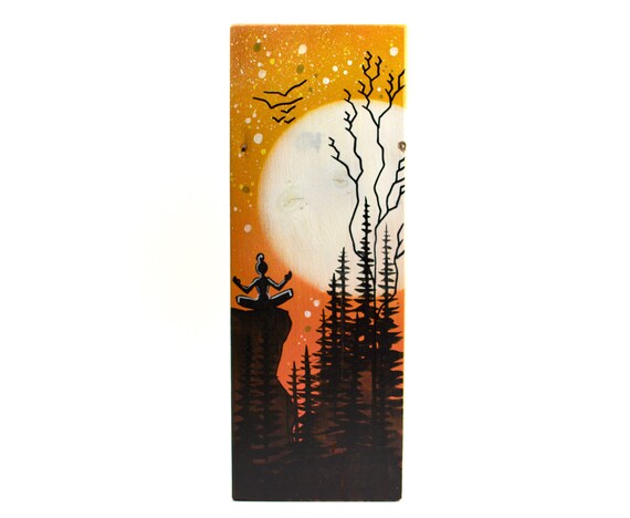 Yogi In Nature Barn Board Painting Basin Reclaimed Full Etsy