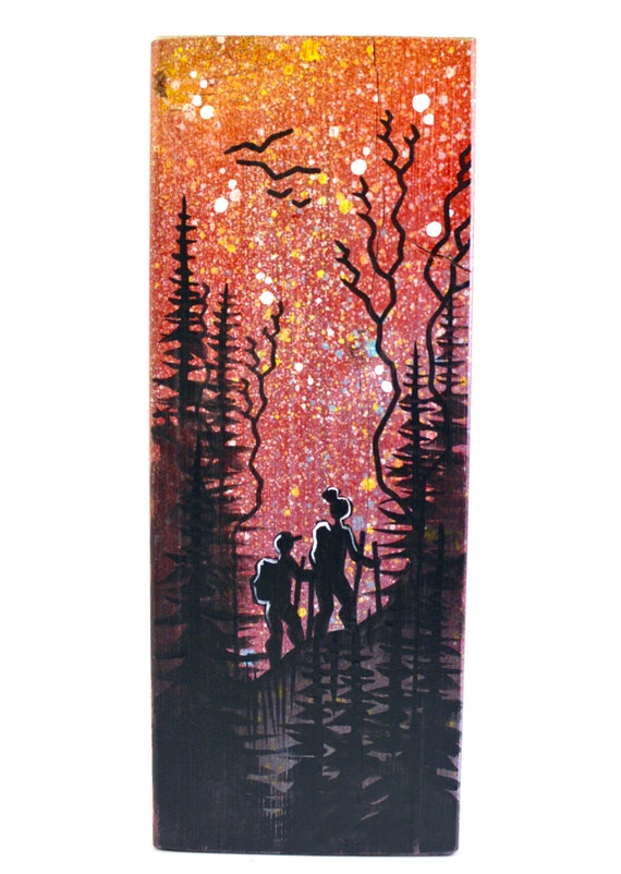 Hikers Barn Board Painting Basin Reclaimed Hiking Art Hanging Wall Rustic Decor Mountain Vt Artist Recycled - Artwork On Barn Board Wall Hikers Barn Board Painting Basin Reclaimed Hiking Art Hanging Wall Rustic Decor Mountain Vt Artist Recycled - Artwork On Barn Board Wall