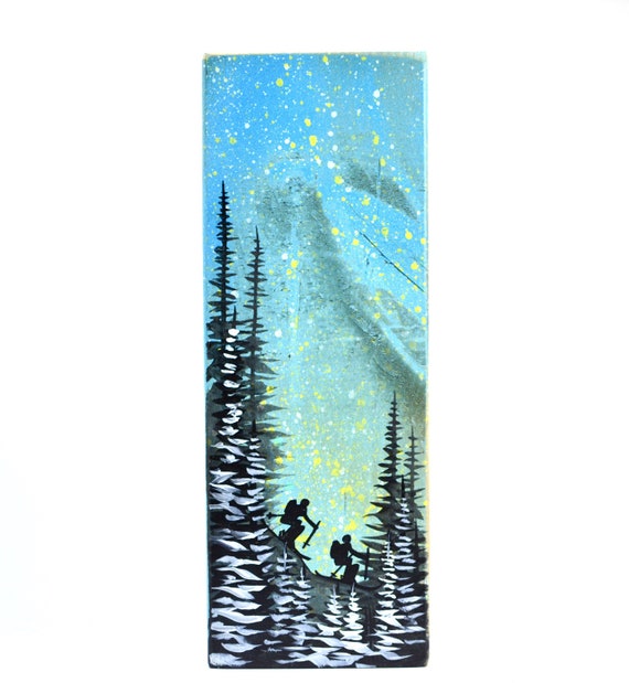 Barn Board Painting Ski Mountain Basin Reclaimed Pine Tree Etsy
