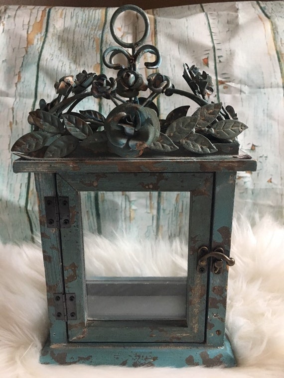 Beautiful Sage Green Shabby Chic Wooden Shadow Box With Metal Etsy