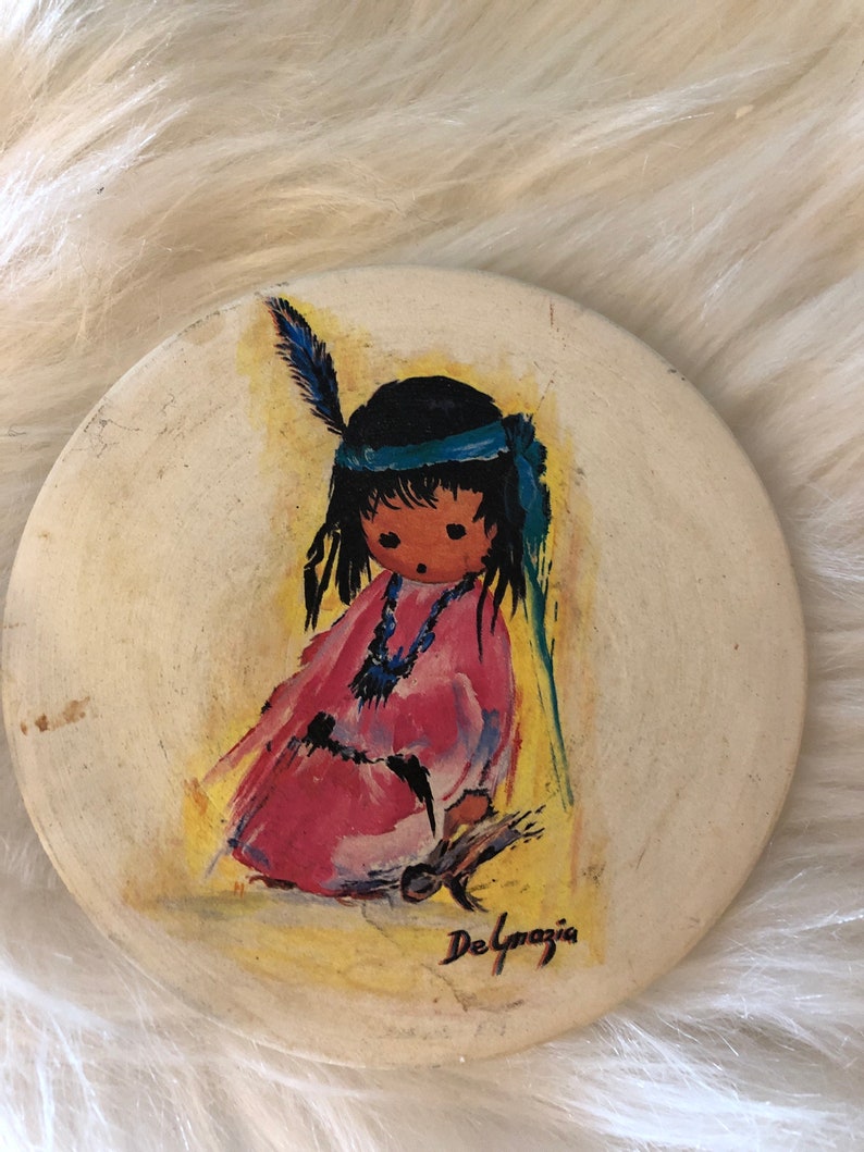 Set of 4 vintage DeGrazia drink coasters