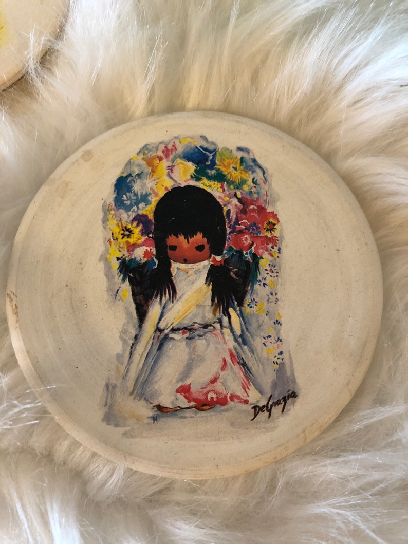 Set of 4 vintage DeGrazia drink coasters