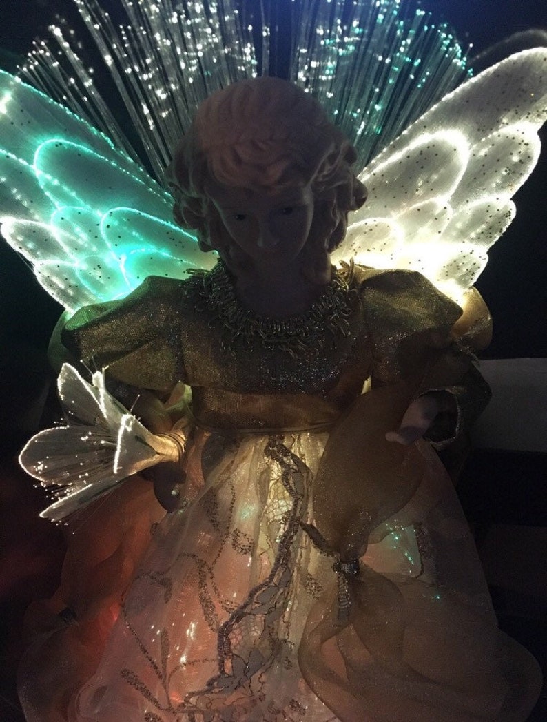Beautiful Sterling 10 fiber optic deluxe Angel Christmas Etsy
