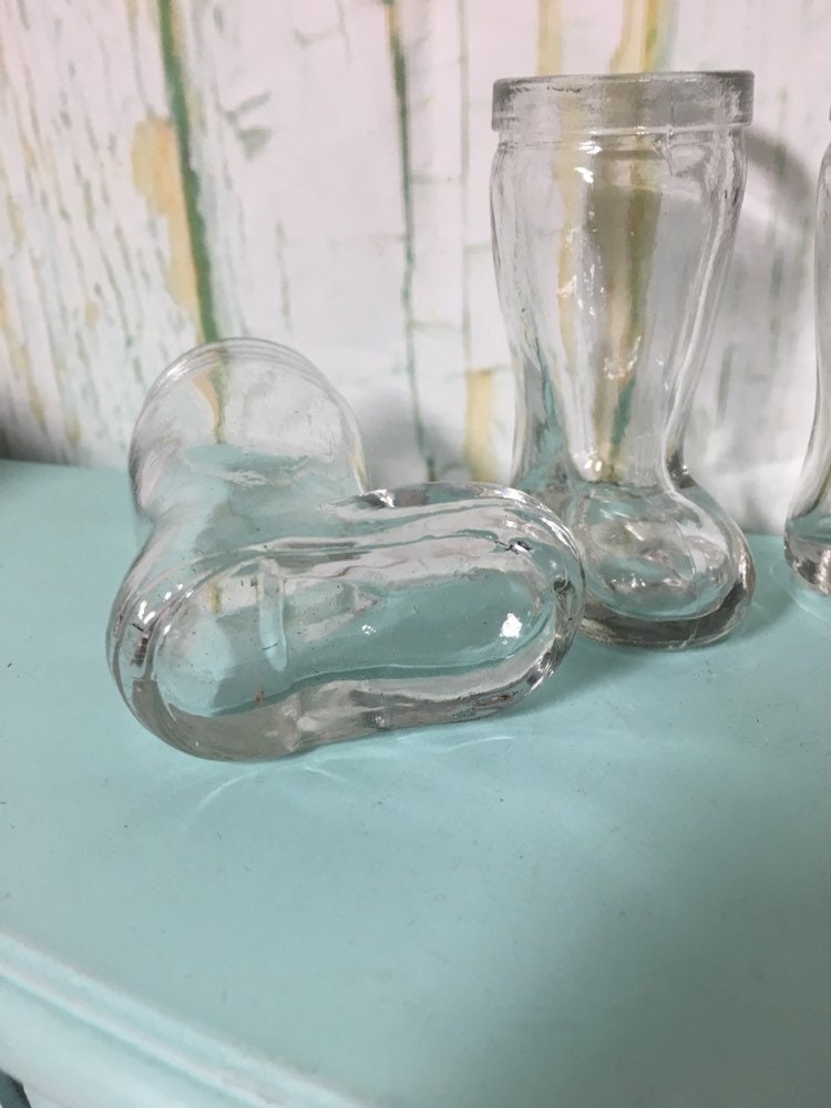 Set of 5 clear glass boot shot glasses Etsy