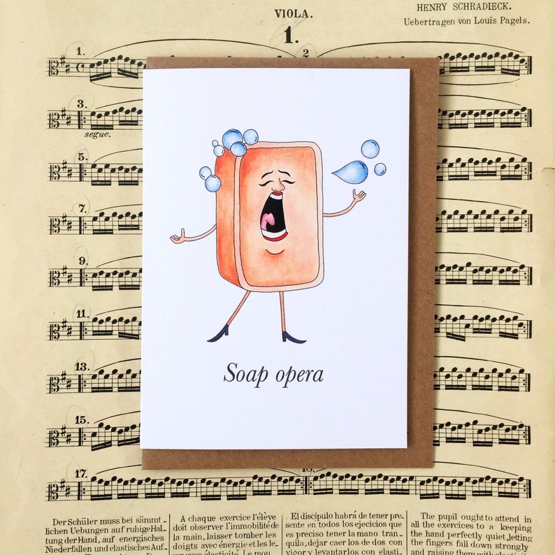 Soap Opera Pun Humour Any Occasion Greetings Card Etsy