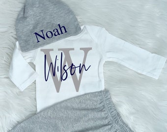 BABY BOY Coming Home Outfit newborn boy coming home outfit personalized baby shower gift new to the crew outfit baby boy gift clothes