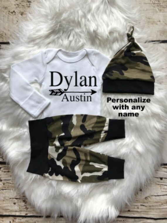 baby boy camo coming home outfit