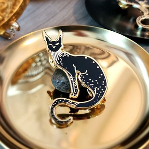 Bastet Pin - Egyptian Mythology - Hard Enamel - Black and Gold - Lapel Pin - Goddess  Protection Cat Feline - Brooch Broach