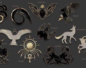 Bookcharm - Egyptian Mythology Gods & Goddesses - 20 Designs to Choose Favorites - Hard Enamel Gold - Bookmark Reading Accessory Charm