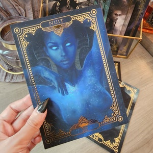 Nuit [Gold Foil Mini Print] Egyptische Godin van de sterrenhemel - sterrenbeelden - nachtelijke hemel