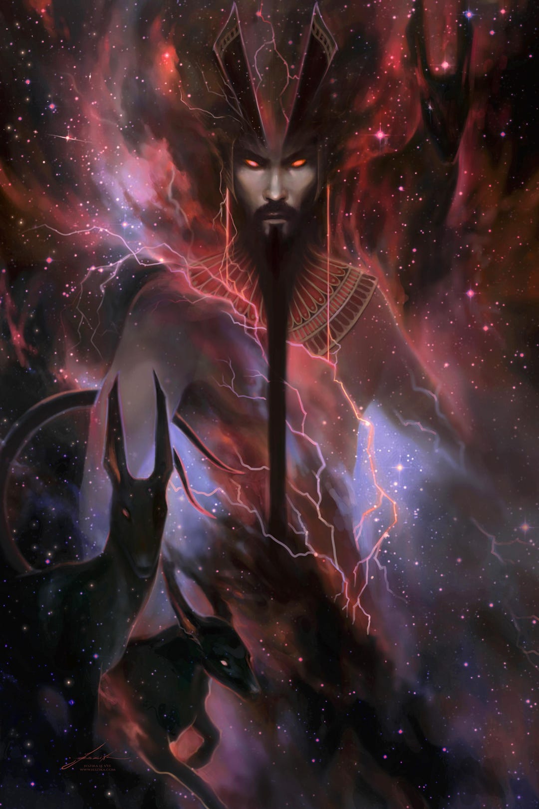 Set [art Print] Egyptian Mythology Painting - Trickster God Chaos ...