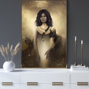 Bastet Art Print Peinture de la mythologie égyptienne chat Déesse de la protection sexualité féminine Affiche contrepartie de Sekhmet fille de Ra image 4